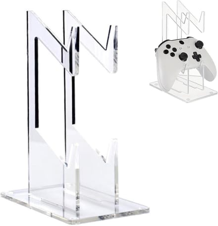 Gaming accessoire: Dubbele houder voor headset en controller, acryl standaard voor bureau - Gaming setup organizer met 2 niveaus.