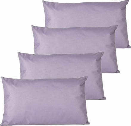 Anna's collection buitenkussens - 4x - lila paars - 30 x 50 cm - binnen/buiten