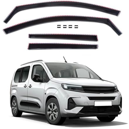 Déflecteurs d'air - Opel Combo (depuis 2018) - Aérodynamique - Montage facile - Teinté noir