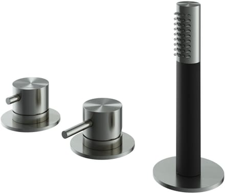 Hotbath Archie AR185 badrandcombinatie met staafhanddouche en 2-weg omstel RVS316