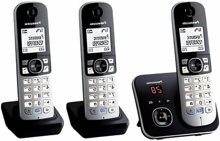 Telefoon met antwoordapparaat - Draadloze set - Thuis bellen - Drie handsets - Niet gespecificeerd - Zwart