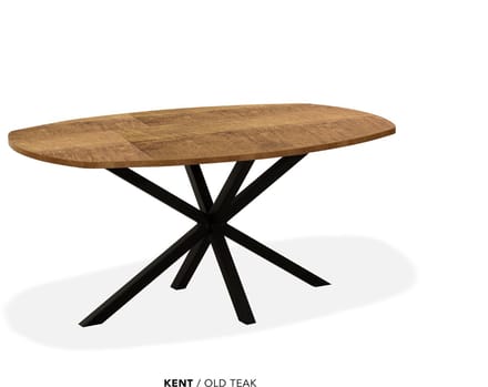 Maxfurn - Eettafel deens ovaal | Zeer krasvast | Kleur: Old teak | Afm. 220x120cm
