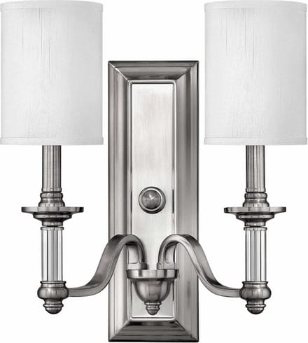 Hinkley LED Wandlamp Sussex | 2X E14 Max 40W | Brushed Nickel