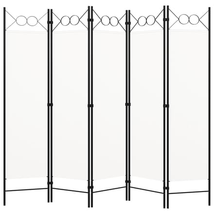 vidaXL - Kamerscherm - met - 5 - panelen - 200x180 - cm - wit
