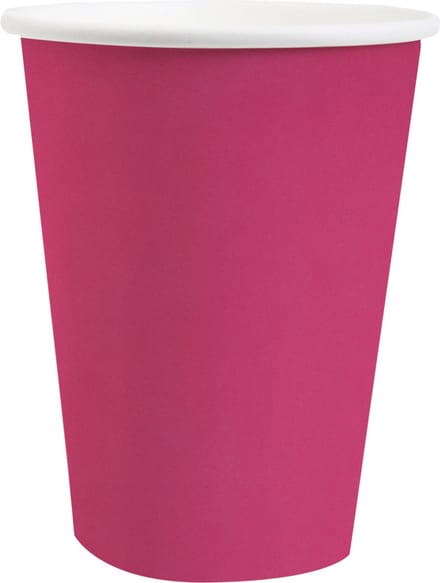Santex feest/verjaardag bekertjes - 10x stuks - karton - fuchsia - 270 ml