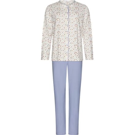 Pastunette - Tender - Pyjama - Katoen - Doorknoop - Wit/Blauw - Maat 52