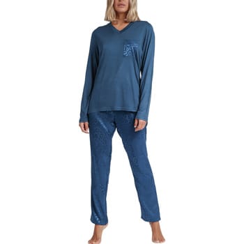 Pyjama-sets Admas Pyjama broek top lange mouwen Satin Leopard