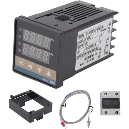 Thermostaat Temperatuurregelaar Plastic 0 tot 400 Graden Celsius met K Thermokoppel Relais gray