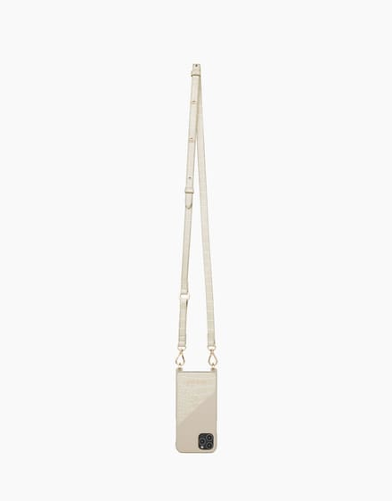 iDeal of Sweden Phone Necklace Case voor iPhone 12 Pro Max Cream Beige Croco