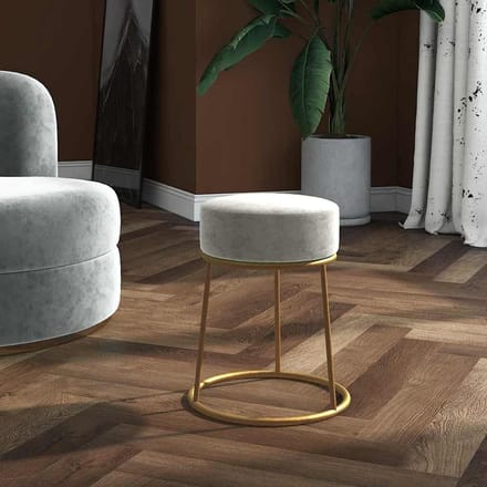 vidaXL - Hocker - rond - fluweel - lichtgrijs