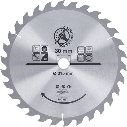 BGS HM cirkelzaagblad - Ø 315 x 30 x 3,0 mm - 30 tanden