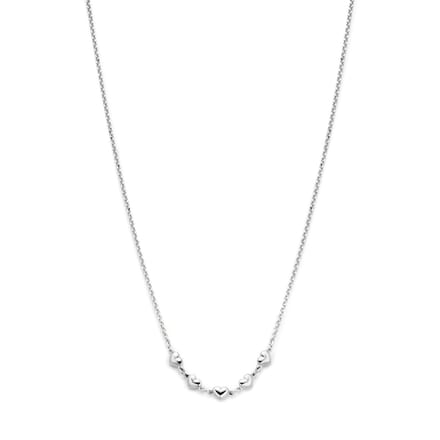 zilver gerhodineerd collier hartjes 41 + 4 cm 1338435
