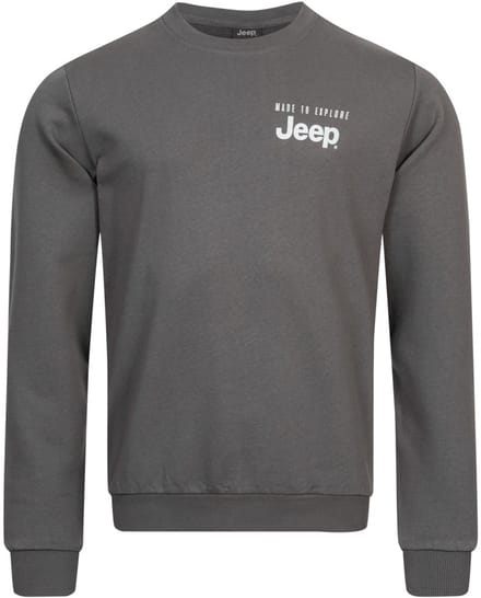 Jeep Heren Sweatshirt Met Ronde Hals Grijs - S