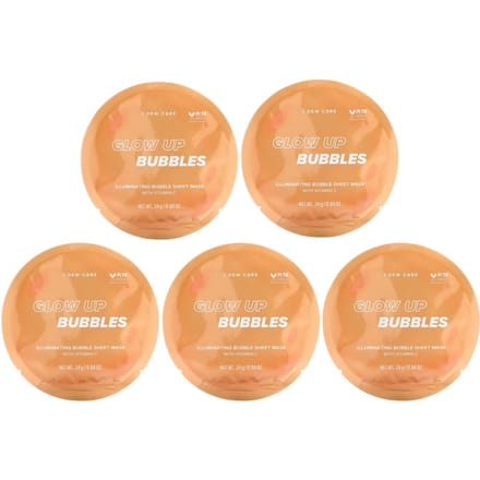I Dew Care, Glow Up Bubble, Masque Visage Moussant Illuminant, 5 masques, 24 g (0,84 oz) chaque beige