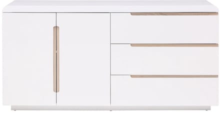 Vente-unique Buffetkast met 2 deurtjes en 3 lades - Wit en naturel - NURINI