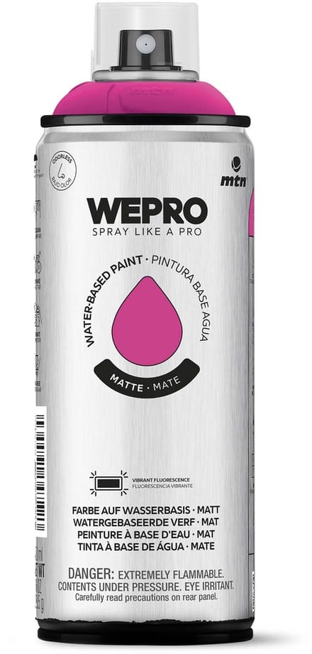 Spuitbus FluorFuchsia Roze Mat MTN WEPRO WATER-BASED PAINT 400ML
