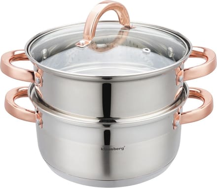 Klausberg 7728 - stoompan - 3 delig - 20 cm - rvs - alle warmtebronnen