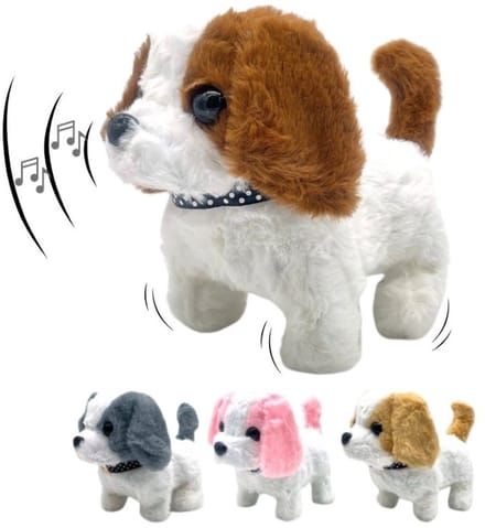 hond - plush - elektronisch - loopt en blaft - beweegt met staart - kinderen - 15 cm - cadeau tip