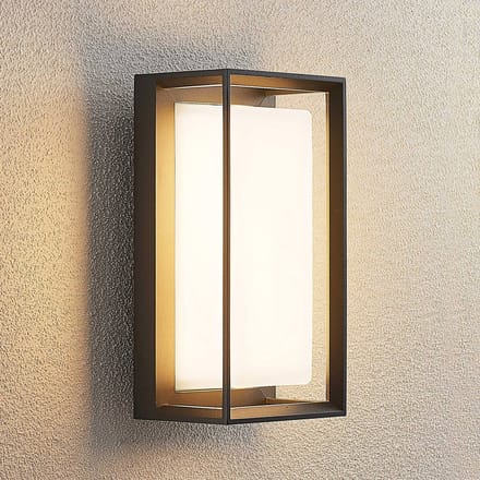 Arcchio LED buiten wandlamp Ismera, antraciet/opaal, IP65