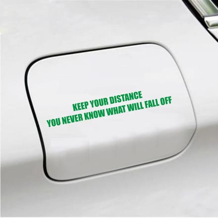 Bumpersticker - Keep Your Distance - 3,5 X 24,4 - Groen