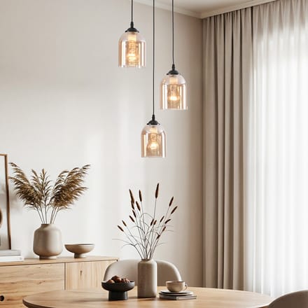LumenXL Hanglamp 3-lichts - amber glas - Kensi