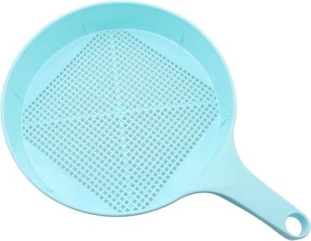 Plastic Tuin Zeef - Bodem Zeef - Zand Zeven - 3mm Gaasdiameter - 36x25cm - Blauw