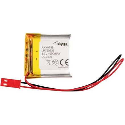 Akyga LP753636 Accupack Batterijgrootte: Speciaal LiPo 3.7 V 1000 mAh