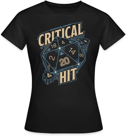 Dungeons And Dragons D20 Kubus Critical Hit T-Shirt Dames