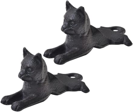 Gietijzeren Deurstopper - Katten Deurstop - Muur Beschermen - Antislip Ontwerp - 15.5x7.5cm - Zwart
