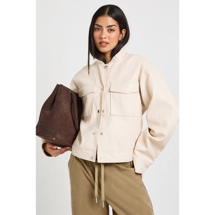 boohoo Dames Kunstleren Knoopjas | Steen | Maat: 36