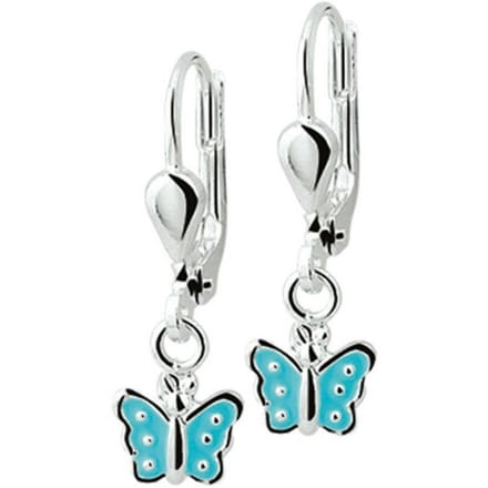 Zilveren Oorhangers vlinder brisur haak 1016443