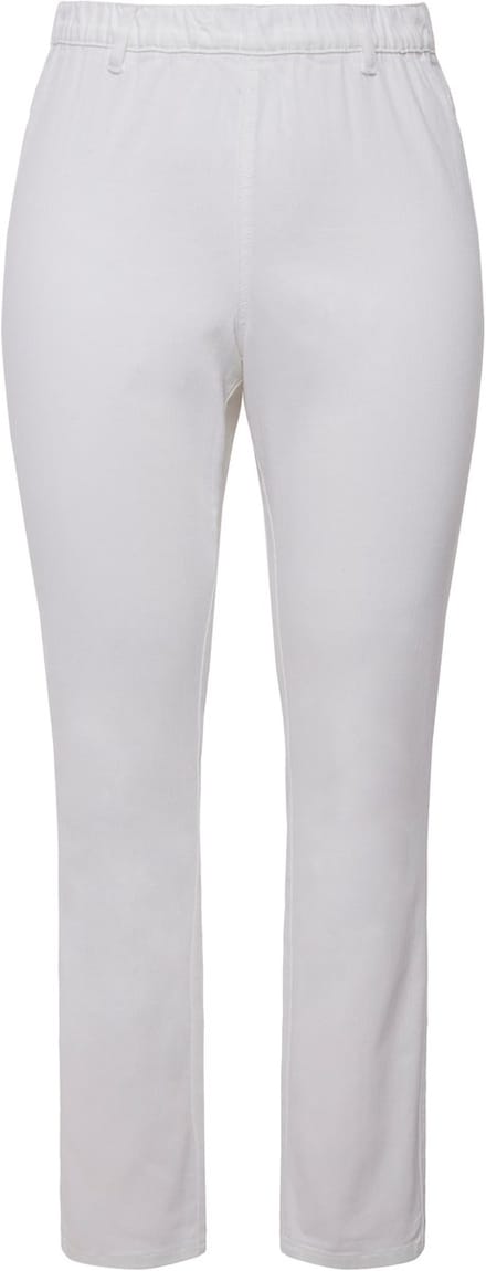 Ulla Popken - Dames - Jeggings Sienna stretch riemlussen - Sneeuwwit - Maat 30