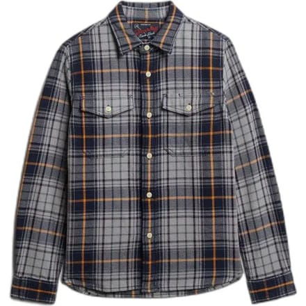 Superdry Zwaar blauw geruit overhemd