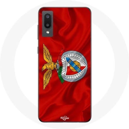 Samsung Galaxy A02 hoesje slb benfica rode achtergrond