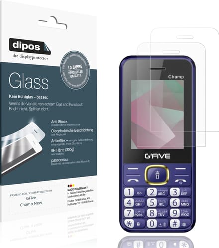 dipos – 2x Matte Pantserfolie geschikt voor GFive Champ New | 9H Screenprotector