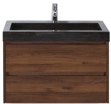 Dante Badmeubelset 80 cm - Walnoot - Wastafel Hardsteen Wit Lucca