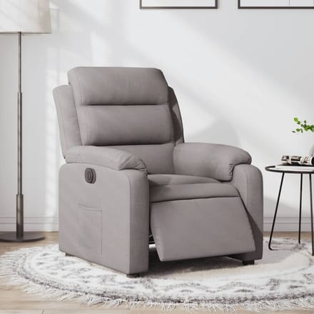 vidaXL - Fauteuil - verstelbaar - elektrisch - stof - taupe