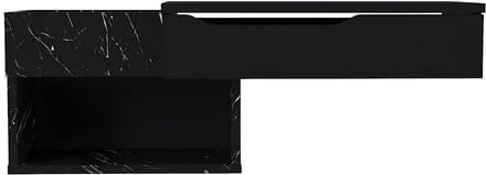 Vente-unique Wandconsole met 1 lade en 2 planken - Zwart marmereffect - DAREKA