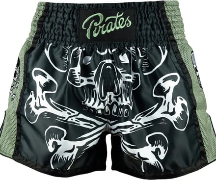 PRIDE or DiE Pirate V.2 Muay Thai Shorts Zwart Groen - S