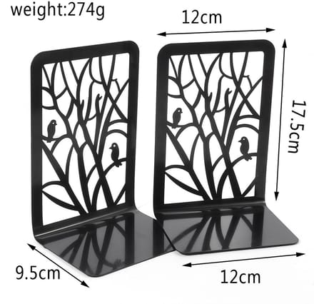 Antislip metalen boekensteunen, 2-pack