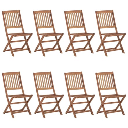 vidaXL - Opklapbare - stoelen, - 8 - stuks, - van - massief - acaciahout