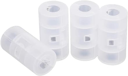 Set van 4 AA naar C Batterij Adapters Omvormers met Opbergdoos