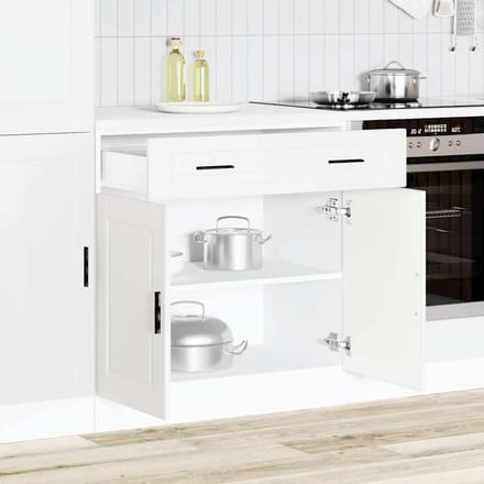 vidaXL - Onderkast - "Porto" - bewerkt - hout - wit