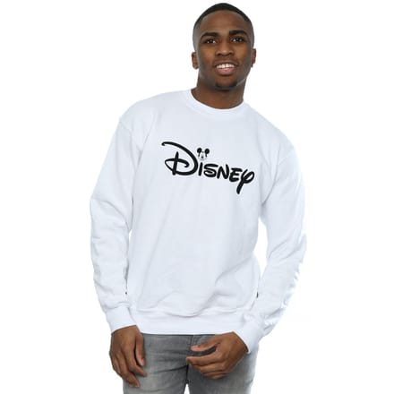 Disney Heren Mickey Mouse Hoofd Logo Sweatshirt (Wit)