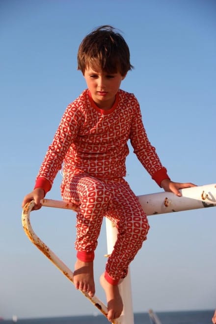 Ducksday pyjama broek unisex Funky Red - 10 jaar