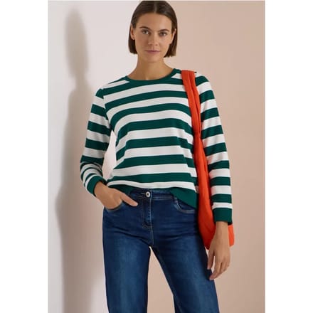 Sweatshirt met ronde hals en strepen
