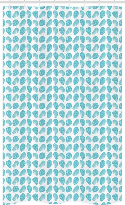 ABAKUHAUS Schelpen douchegordijn – 120x180 cm, blauw-wit, stof