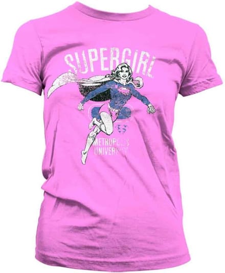 DC Comics Supergirl Dames Tshirt -S- Metropolis Distressed Roze
