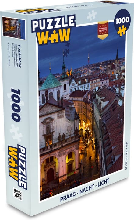 Puzzel Praag - Nacht - Licht - Legpuzzel - Puzzel 1000 stukjes volwassenen