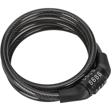 Câble antivol en acier pour vélo, sécurité à 4 chiffres, protection pour cyclisme en extérieur black